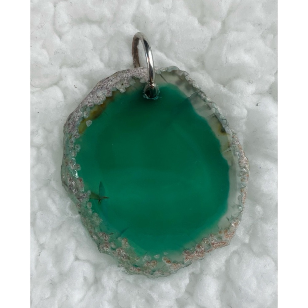 3-Piece Green Agate Slice Pendant Set - Picture 5 of 9